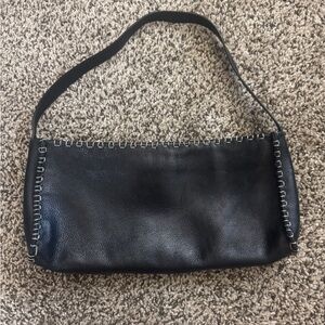 genuine leather black shoulder bag